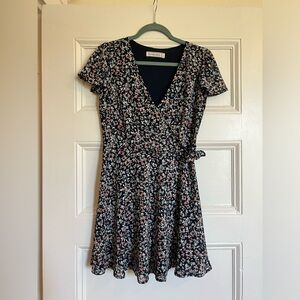 Abercrombie and Fitch floral mini dress with tie at hip